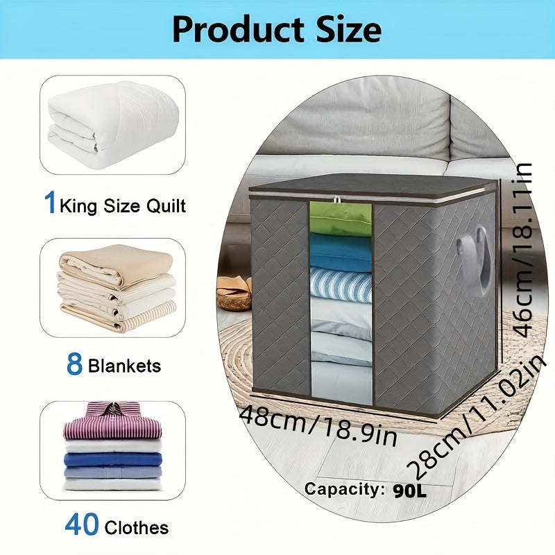 Large Foldable Cloth Storage Organizers with Grips for Bedroom Wardrobe and Student Living