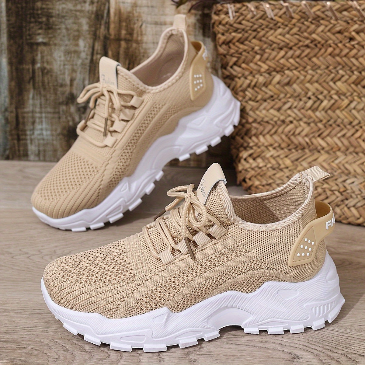 Women's White Mesh Breathable Running Shoes, Lightweight Casual Sneakers