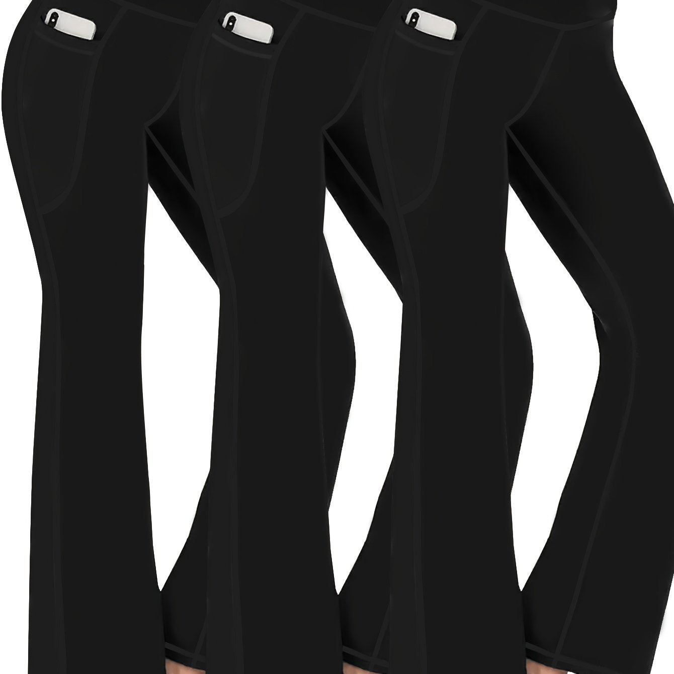 Ayollar uchun sport shimlar to'plami 3 ta paket, katta o'lcham, yuqori daraja, kengaytirilgan yengil oyoq yoga shimlari