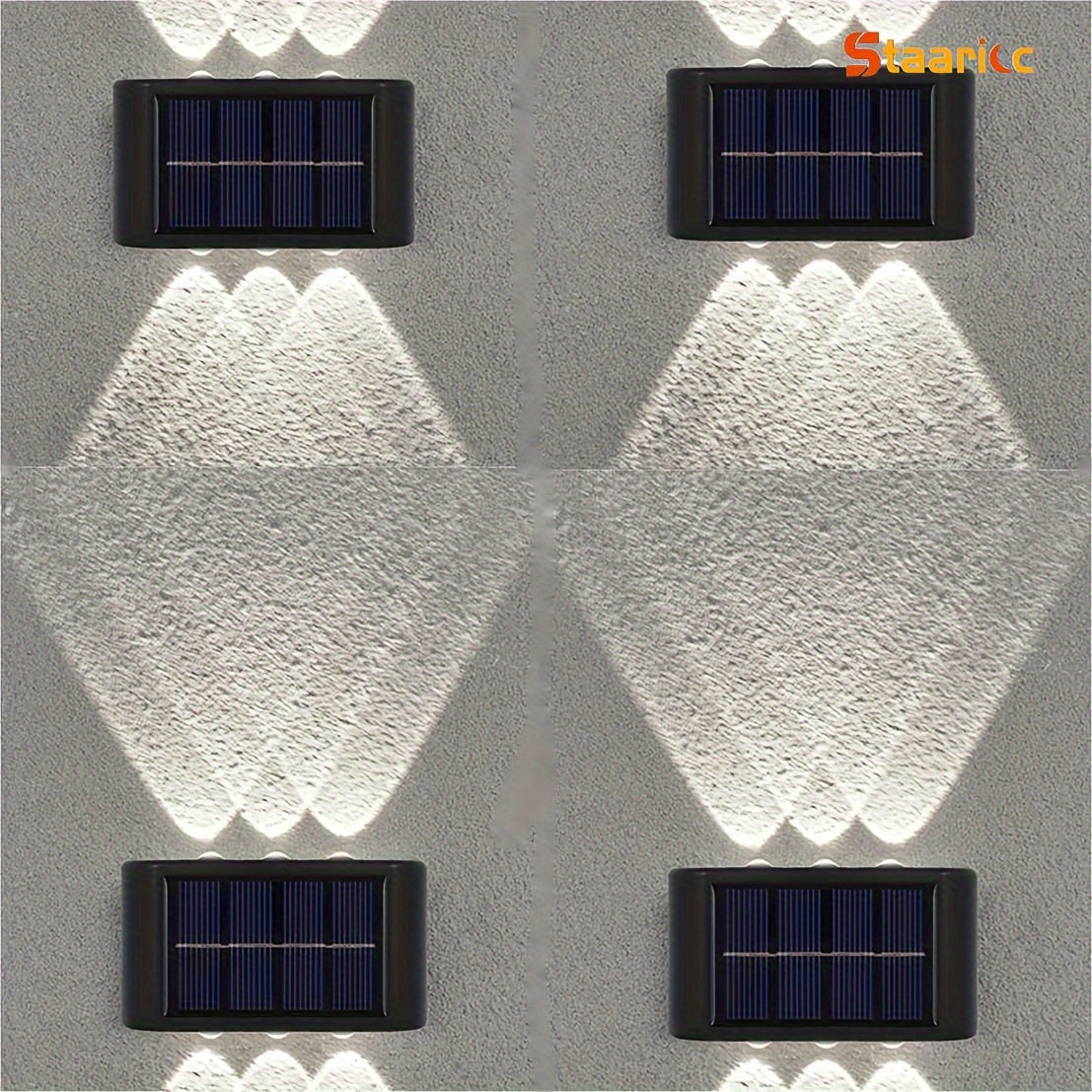 Conjunto de 2, 4, 6 u 8 luces solares de pared para exteriores, LED impermeable, decoración para jardín, cerca y garaje