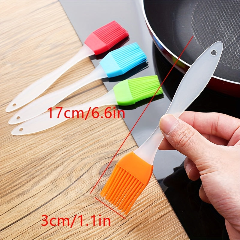 6-Pack Silicone Basting Brushes Food-Grade Heat-Resistant Multi-Color 17cm Kitchen Utensils