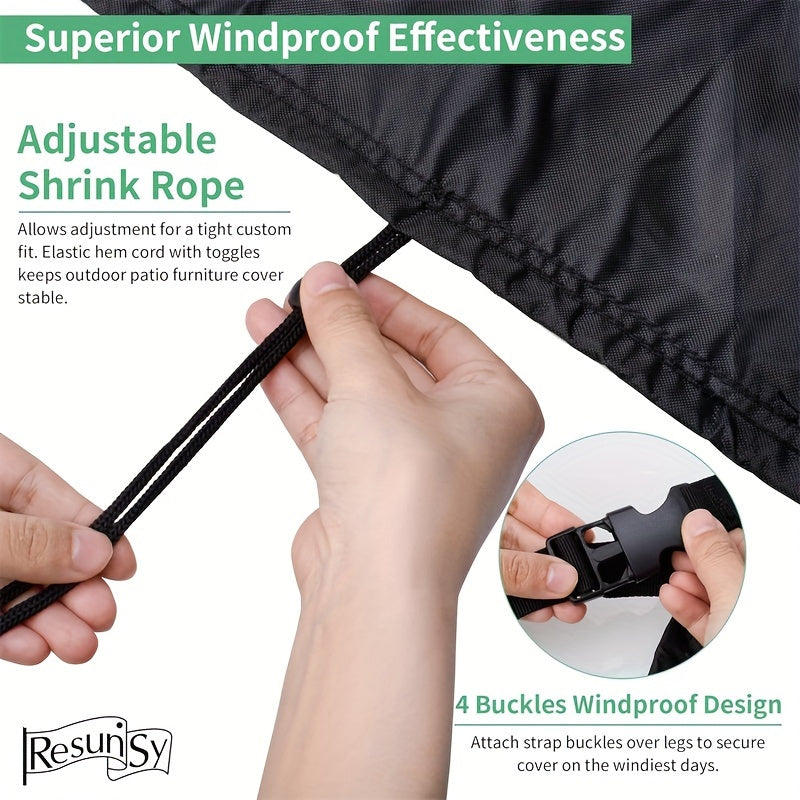 Outdoor Patio Furniture Cover Black 110x84x28 Inches Waterproof Deck Lawn Backyard