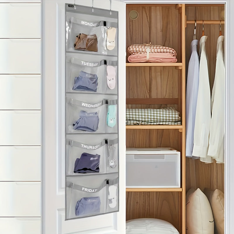 Portable Clothes Organizer Bag for Daily Use Gray Purple 68.58cm Tall