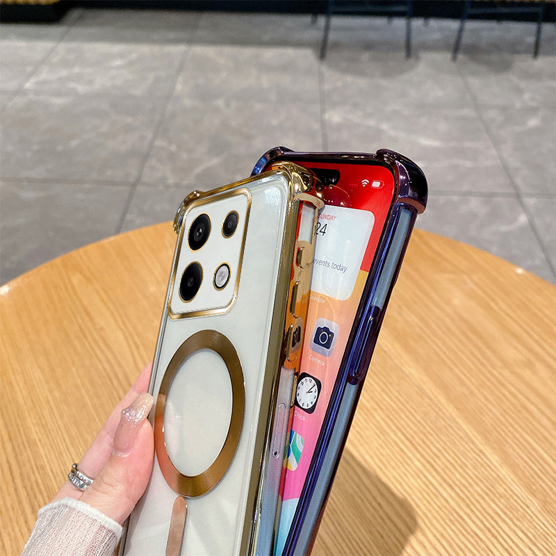 Funda de teléfono con película de lente magnética TPU transparente para Xiaomi Redmi Note 12 13 14 Pro Plus 4G 5G