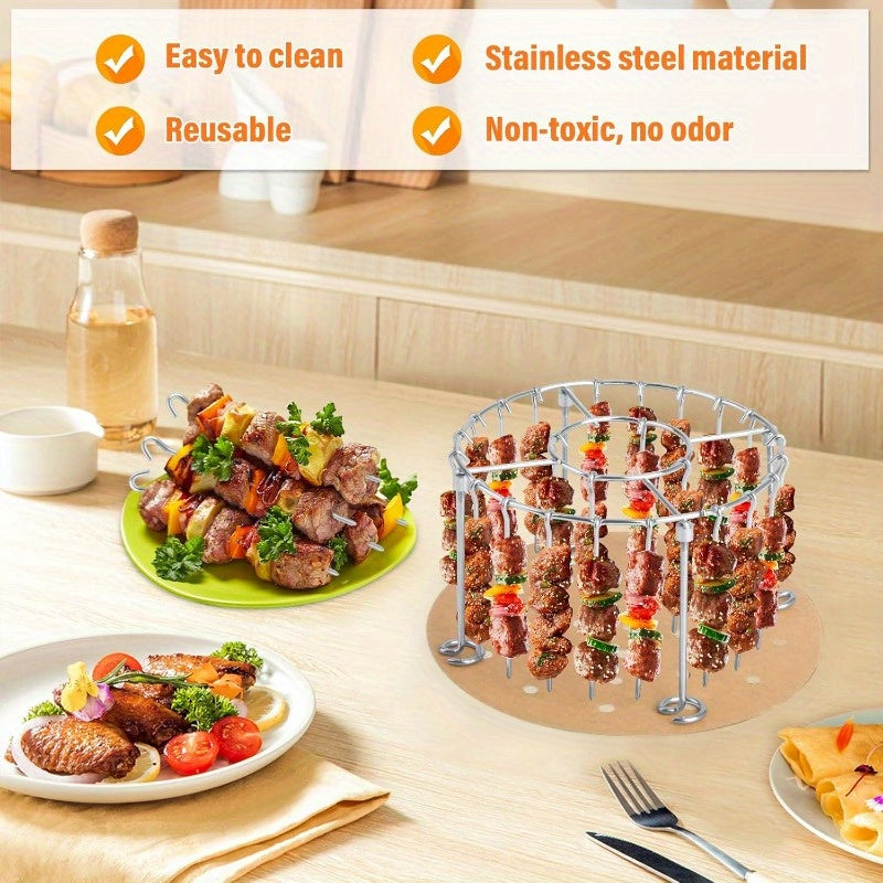 1pc Stainless Steel Air Fryer Rack Set with Toast Dehydrator Racks and Paper Liners