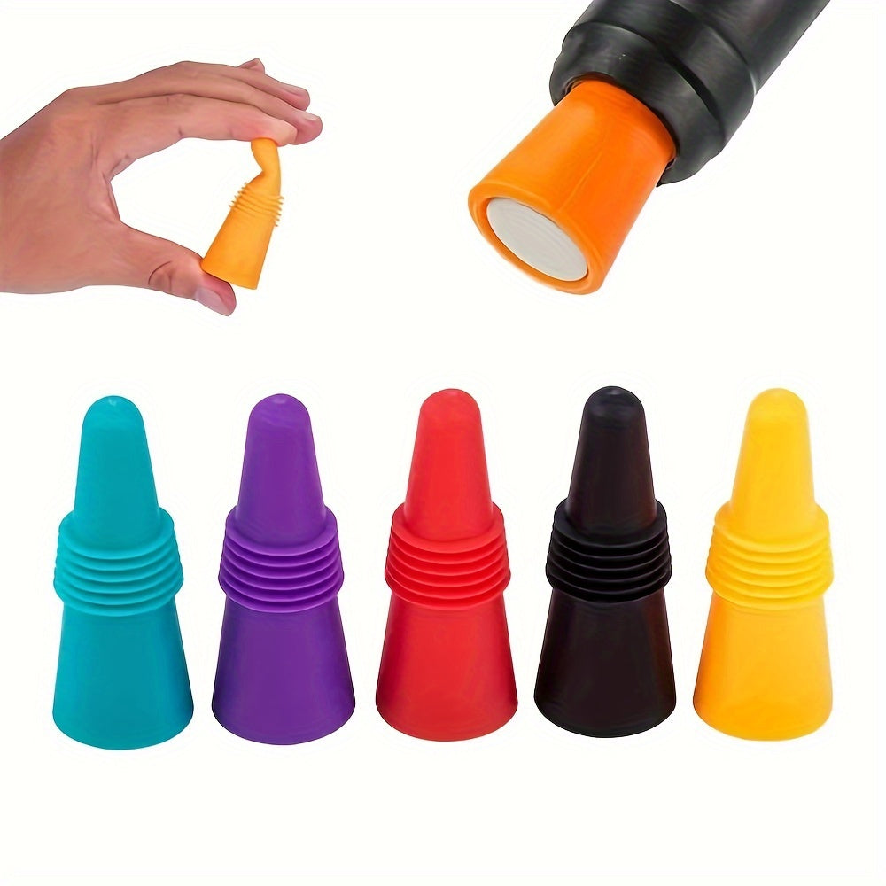 Silicone Bottle Caps Set 10pcs Reusable Stoppers for Beverages and Holidays