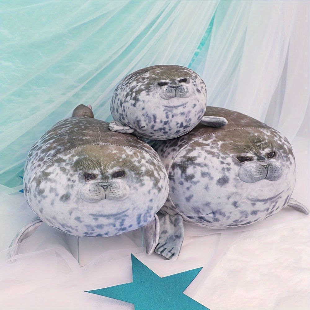 Chubby Blob Seal Plush Toy Soft Stuffed Animal Hugging Pillow Ocean Creature Cushion