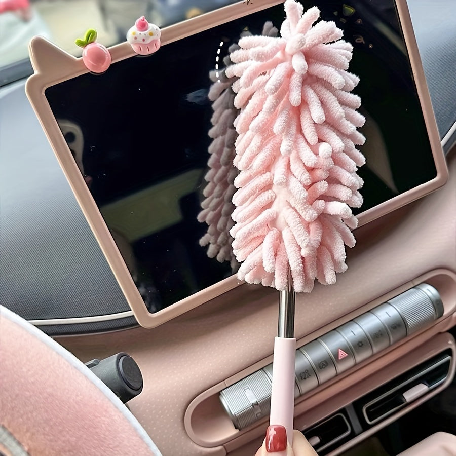 2Pc Microfiber Car Duster Brush Extendable Bendable Cleaning Tool