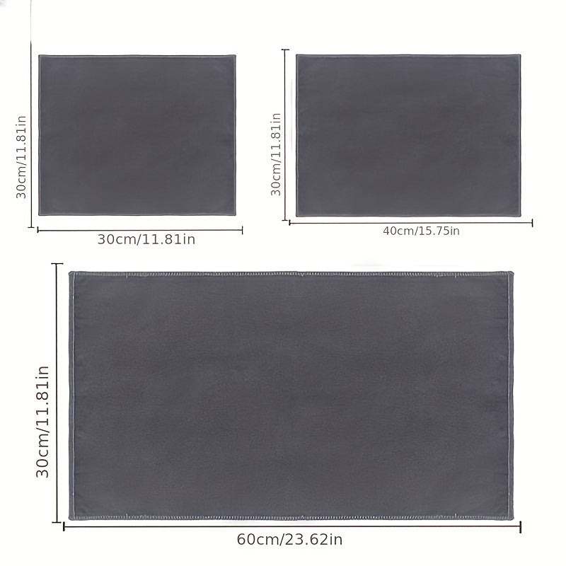 Microfiber Car Towel in 4 Sizes Grey Reusable Scratch-Free Detailing and Cleaning