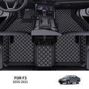 Avtomobil pol pozishkalari 3-qismli sun'iy charm seti, har havoda chidamli, old va orqa uchun mos