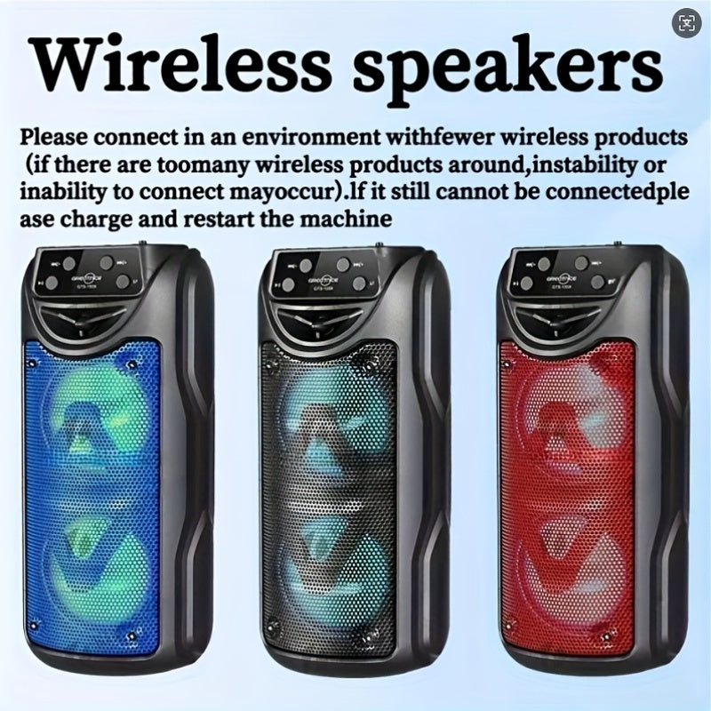 10W Portable Wireless Speaker with True Wireless Stereo HD Sound LED Lighting USB Charging