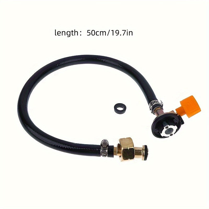 Leak-Proof Copper Gas Refill Adapter for Outdoor Camping Stoves with Rubber Pipe