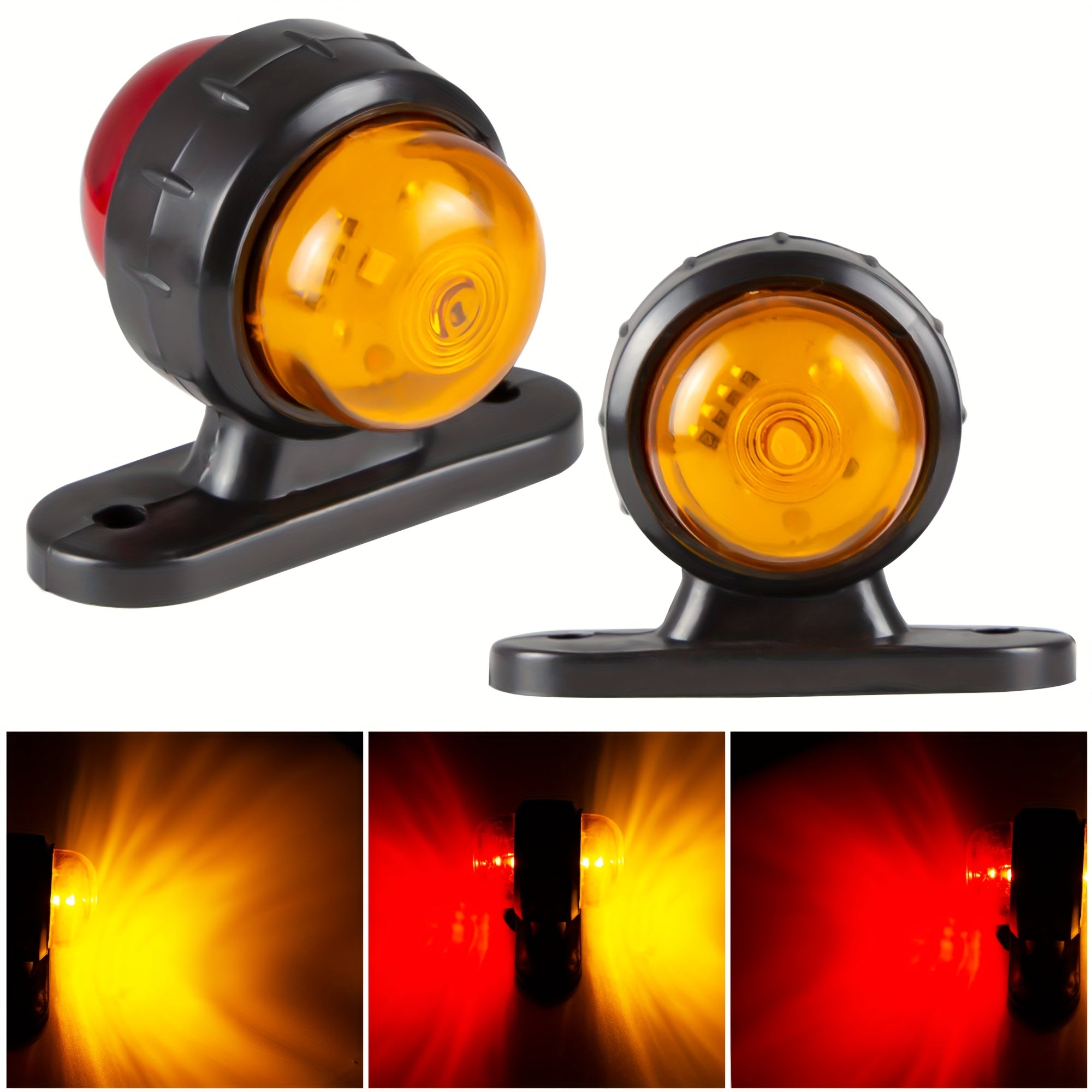 2Pcs Universal 12-24V Side Indicator Lamps Double Side Lighting Bulb for Truck