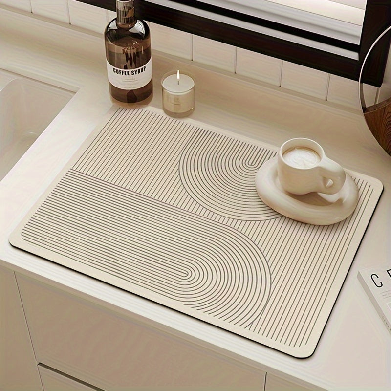Silicone Drying Mat with Drain Pad for Coffee Machines 15.8x11.8in