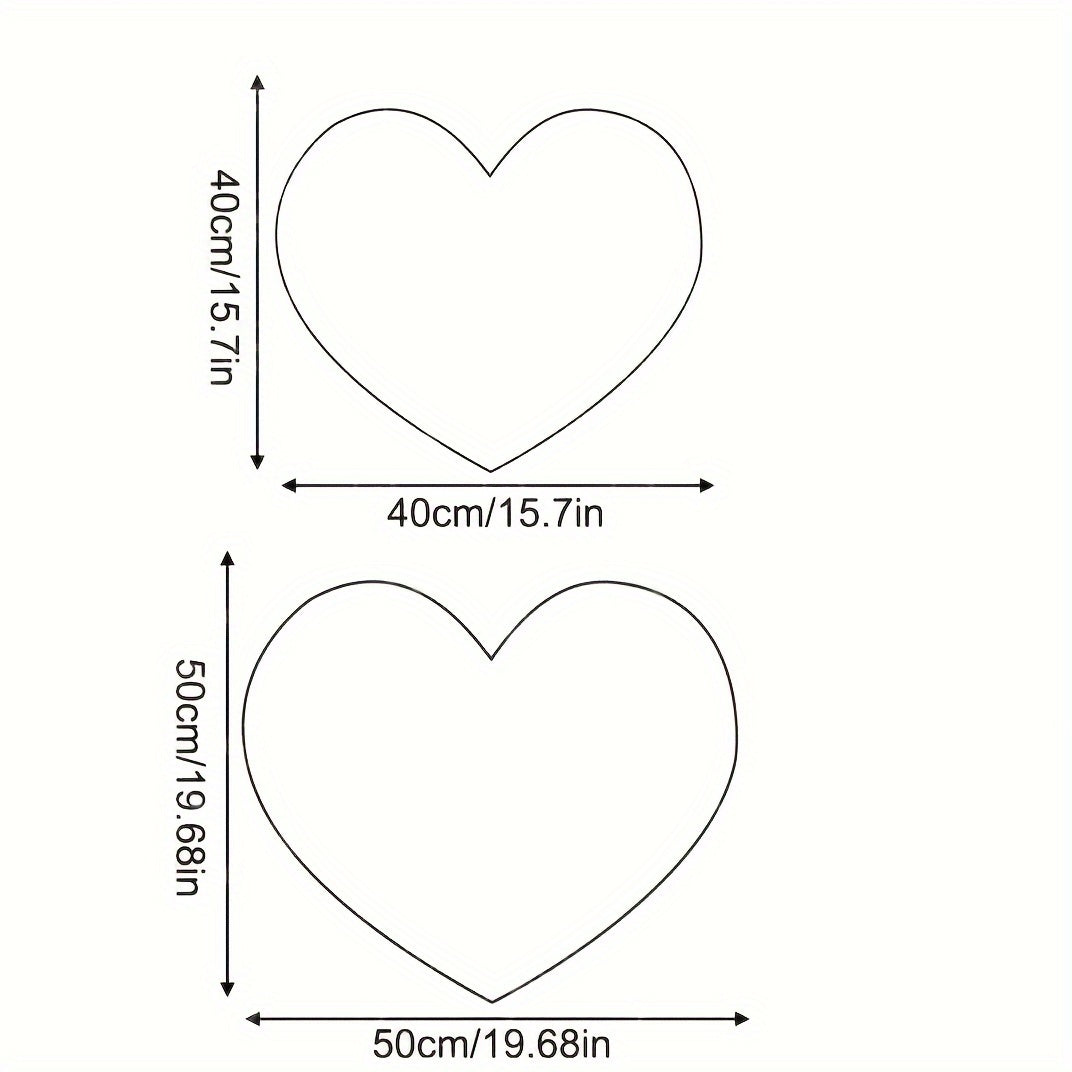 Pink Heart-Shaped Plush Rug Soft Faux Wool Cozy Bedroom Decor Gift