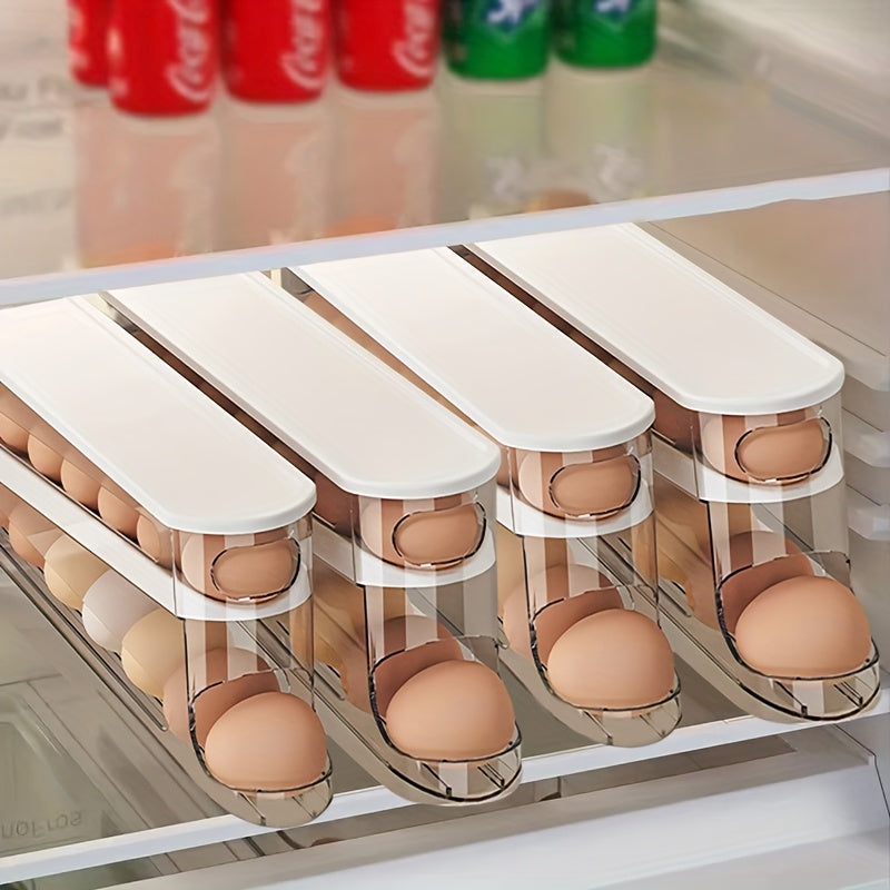 Multilayer Plastic Egg Storage Box - Space Saving Stackable Refrigerator Organizer