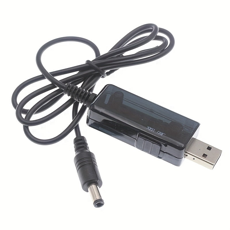 Cable convertidor de paso USB con adaptador de corriente de 5V a 9V 12V para enrutador y dispositivos pequeños