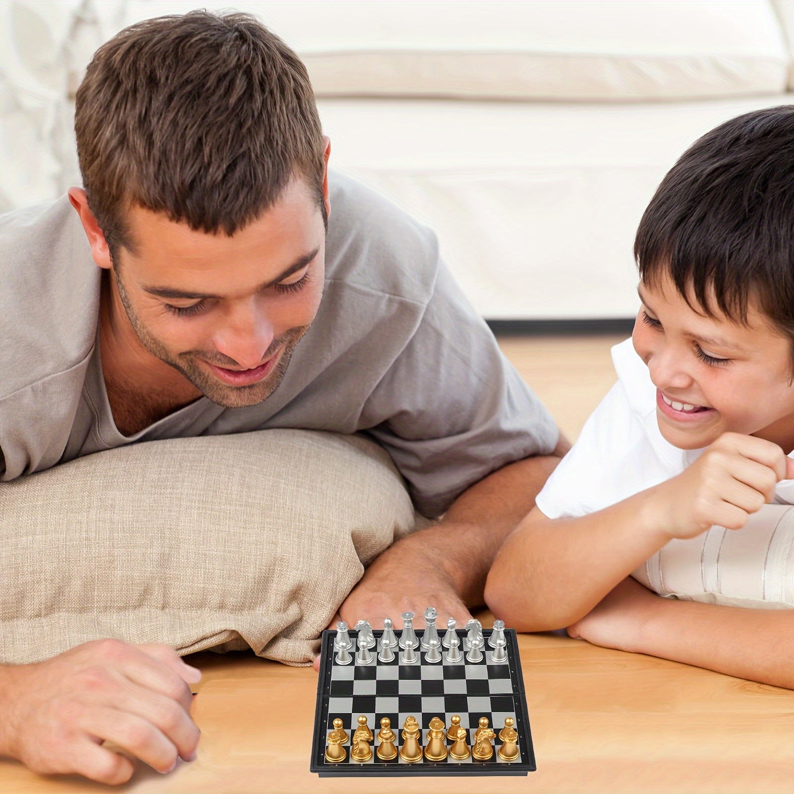 Mini Magnetic Chess and Backgammon Set Portable Folding Travel Board Game 12.7cm