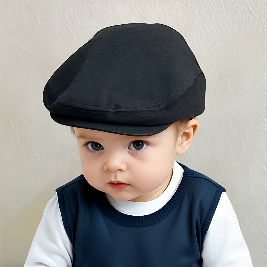 Kids' Adjustable Sun-Protective Beret Hat with Elastic Band for Outdoor Activities and Travel