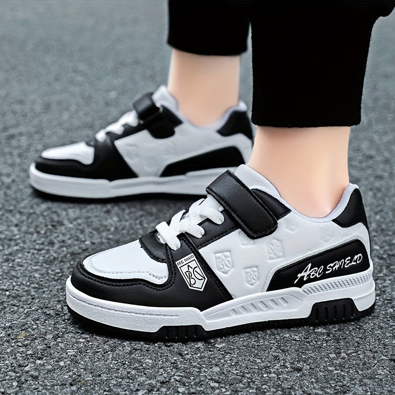 Boys' All-Season Skate Shoes with Reflective Design and Color Block Pattern