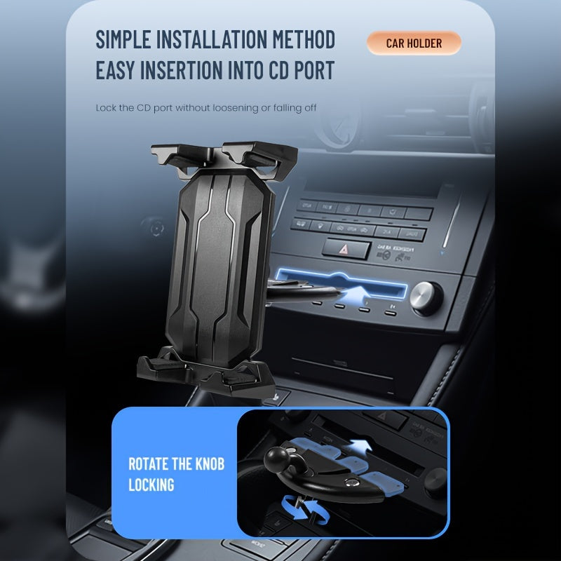 Universal Car CD Slot Tablet Phone Holder Adjustable Size Compatible 10.16-35.56 cm
