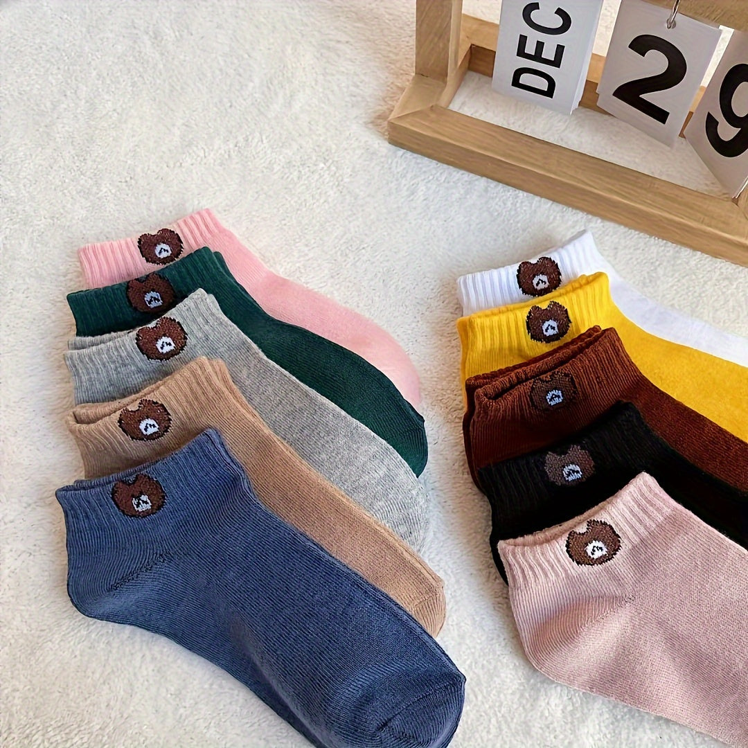 10 пар летних мультяшных носок для молодежи.