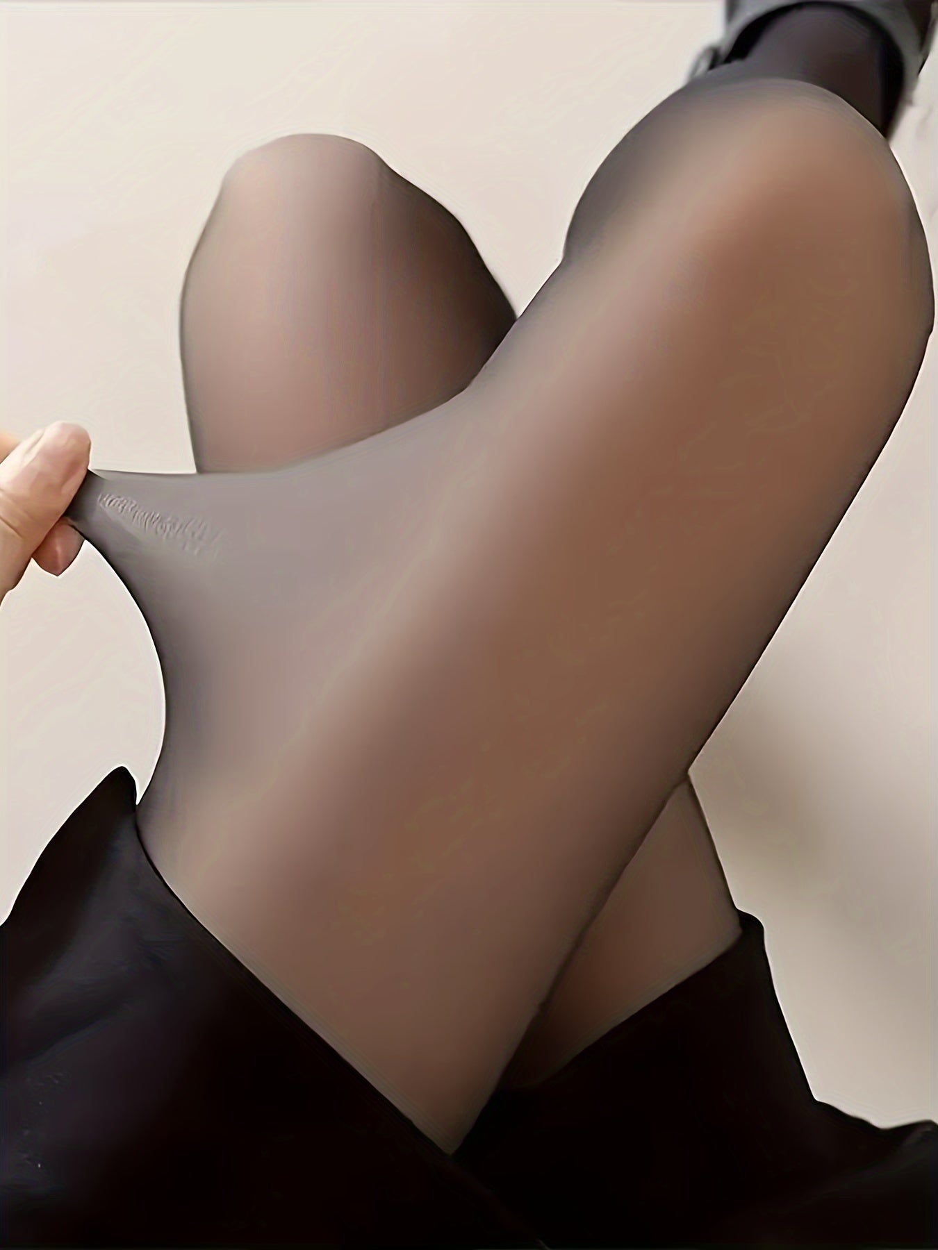 Medias negras para mujer, mezcla de nailon grueso, punta y talón reforzados, cintura media, medias de invierno