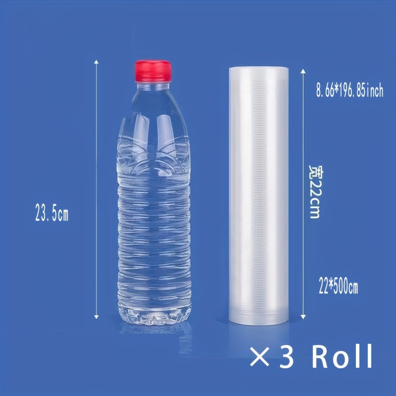 3-Reel Food-Grade Vacuum Sealed Storage Bags Reusable Moisture Dust Resistant
