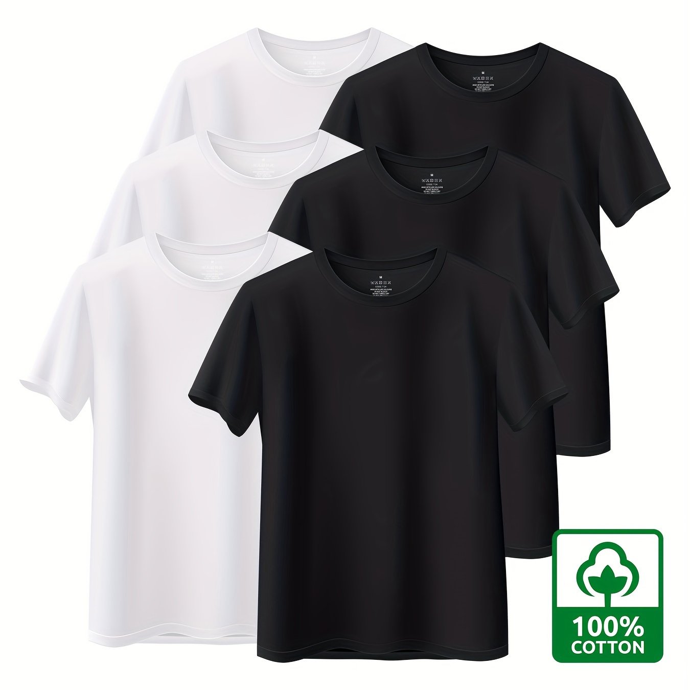 6 ta paxta erkaklar uchun qisqa yengli futbolkalar, 180g, O'rta Sharq