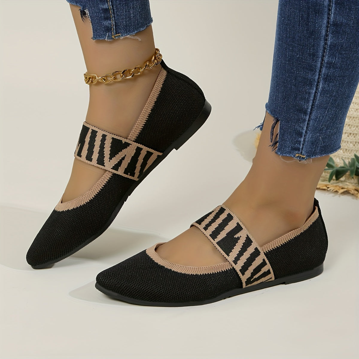 Women's Breathable Solid Color Mary Jane Shoes Lightweight Comfort Slip-Resistant