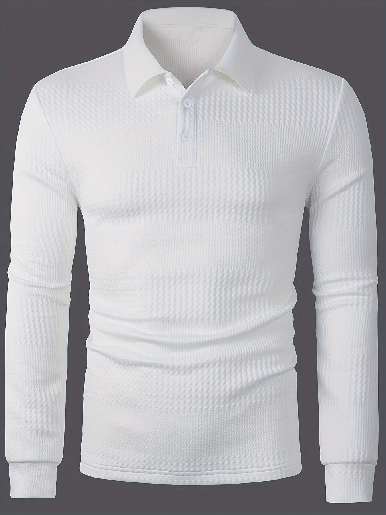 Erkaklar uchun qora uzun qo'lqopli ko'ylak, bir rangli, tugma tafsiloti bilan cho'ziladigan polyester aralashmasidan tayyorlangan, mashinada yuvish mumkin, kuz/qish uchun mukammal.