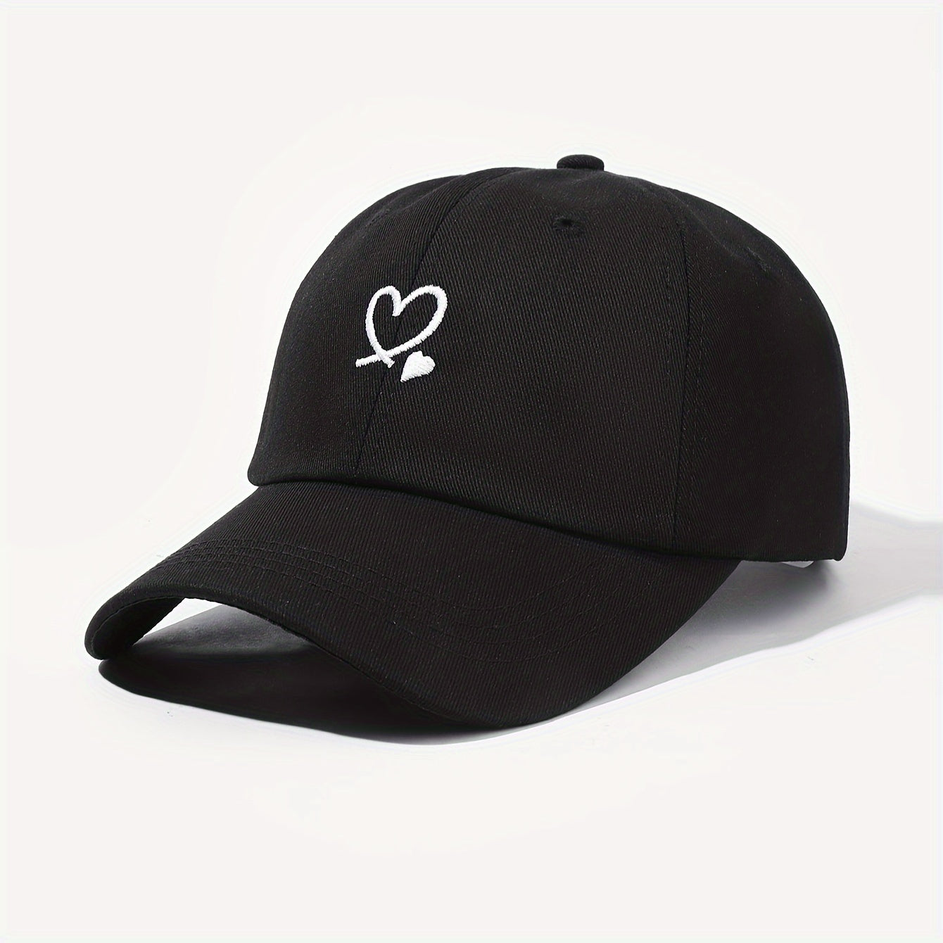 Women's Baseball Cap with Love Heart Embroidery Adjustable Sun Protection Breathable Outdoor