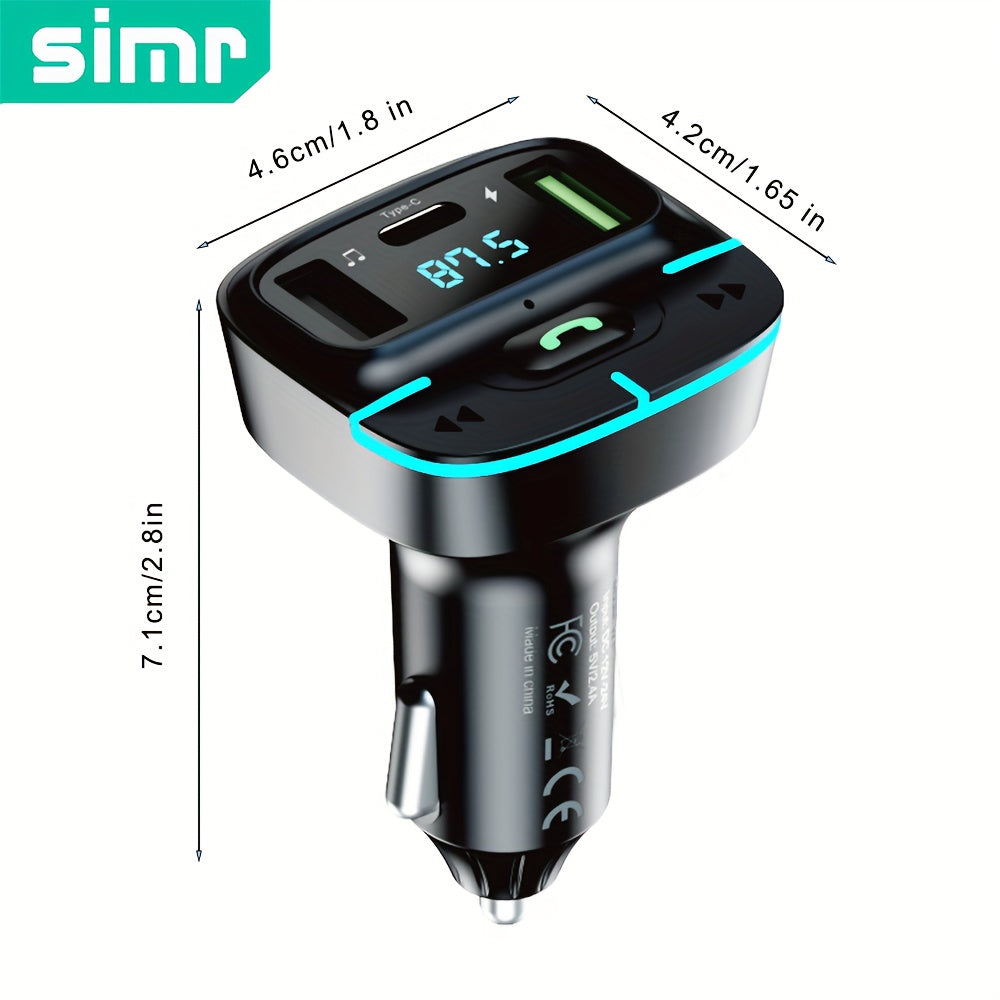 Car Phone Charger with FM Transmitter and Dual USB Fast Charging