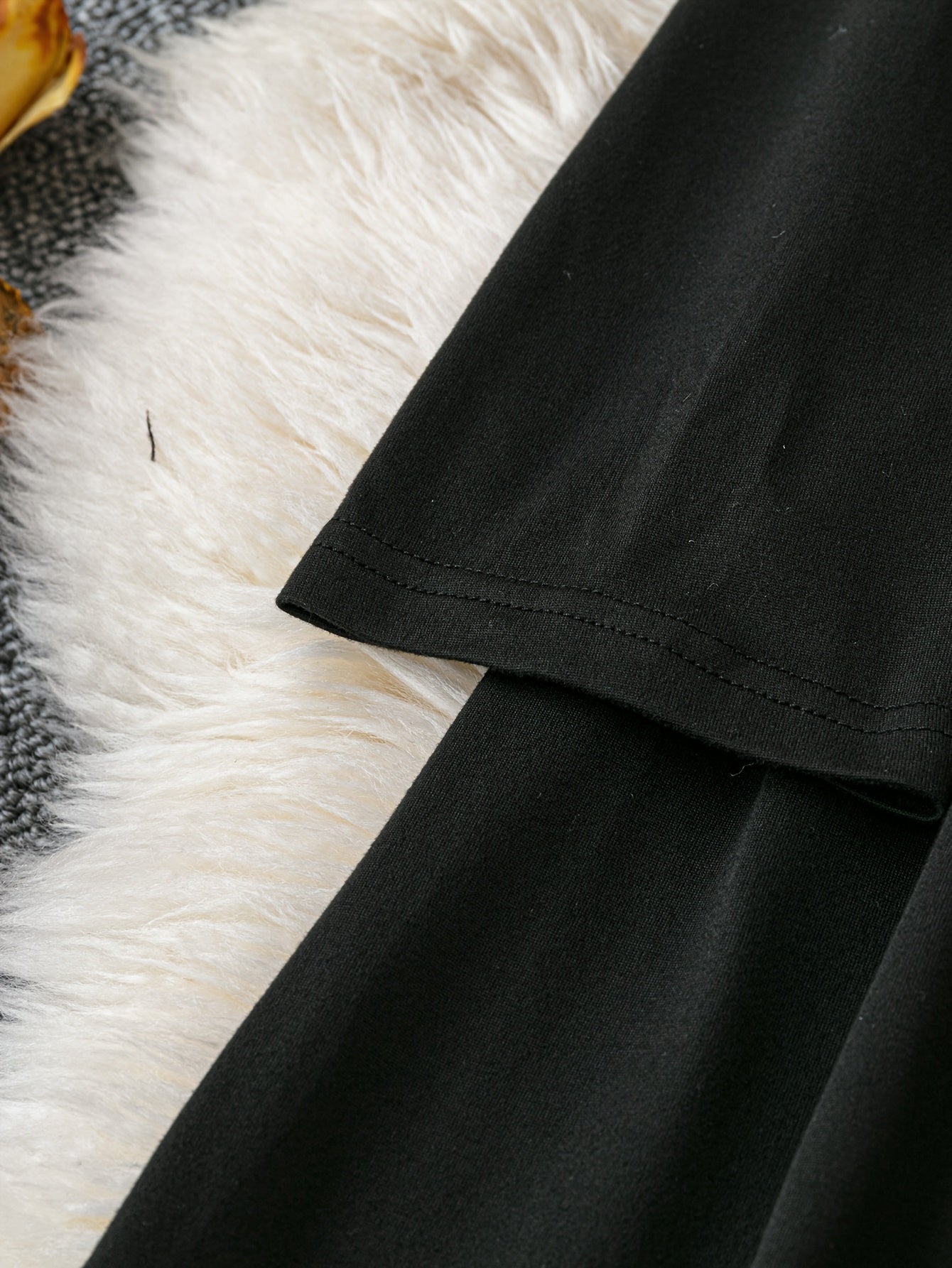 Women's Houndstooth Long Dress Black Red Asymmetrical Hem Round Neck Polyester Blend Spring Summer