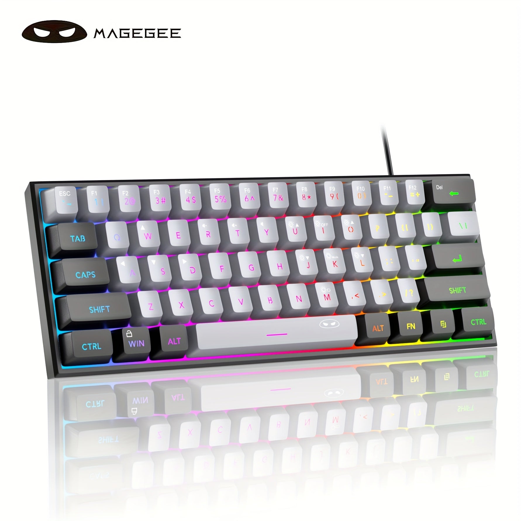 Mini 60% RGB Backlit Mechanical Gaming Keyboard for Windows Mac Laptops