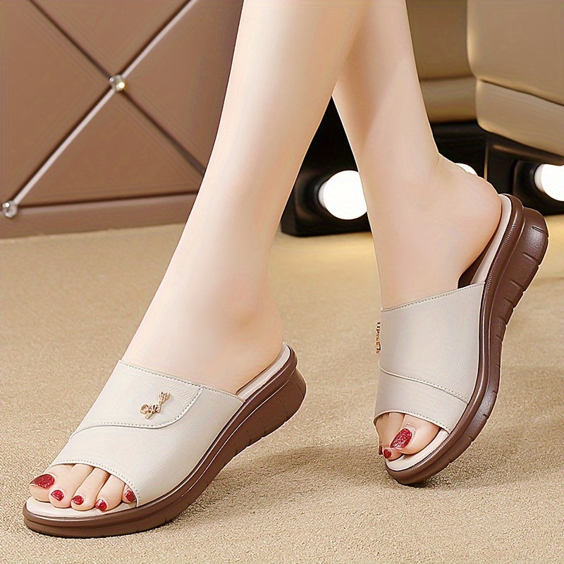 Women's Slip-On Sandals Open-Toe Non-Slip Casual Shoes for Indoor Outdoor