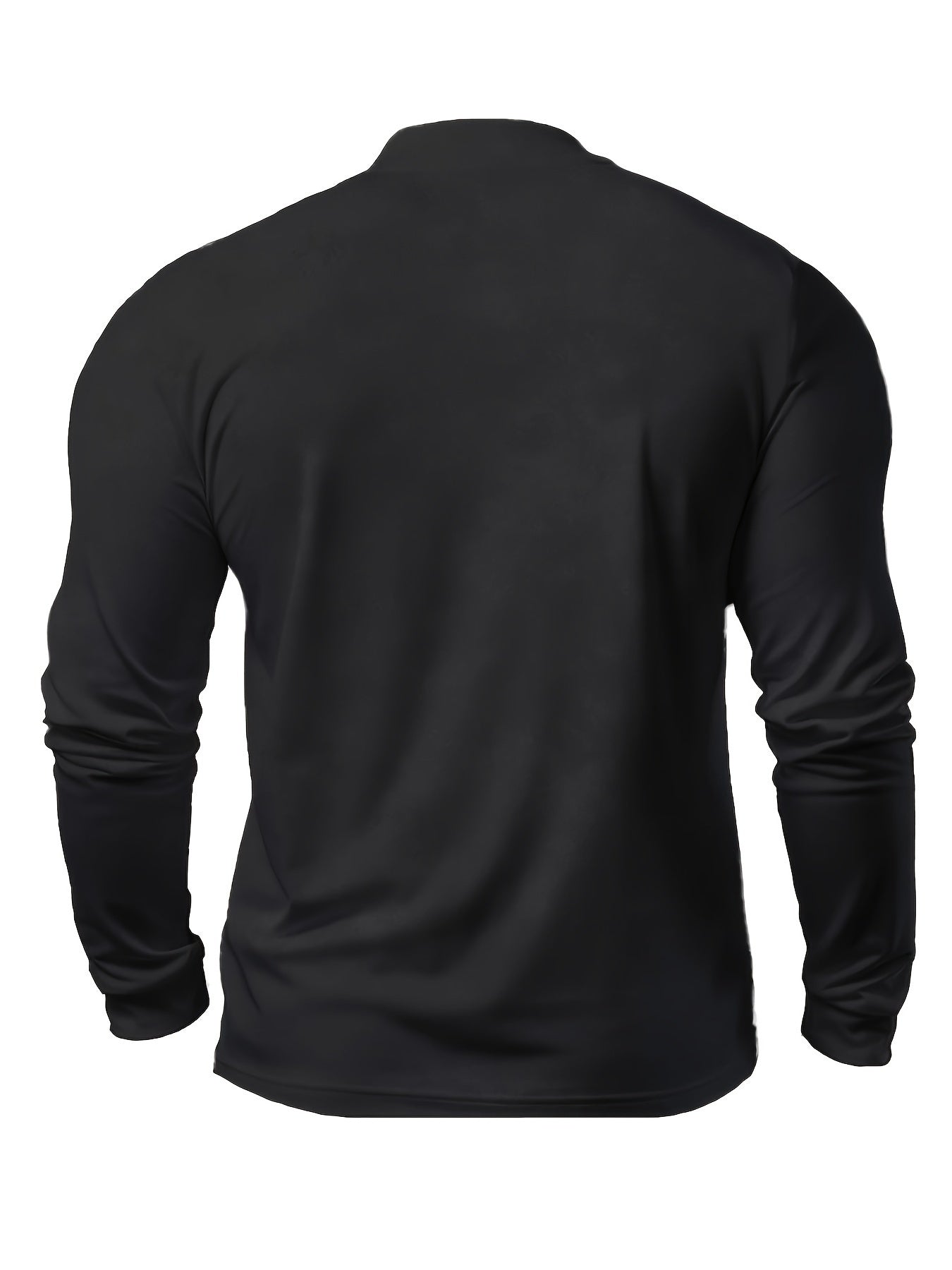 Badge Print Plus Size Erkaklar Golf Koftasi, Uzun Yengli Tasodifiy Moda Bahor, Kuz, Qish uchun