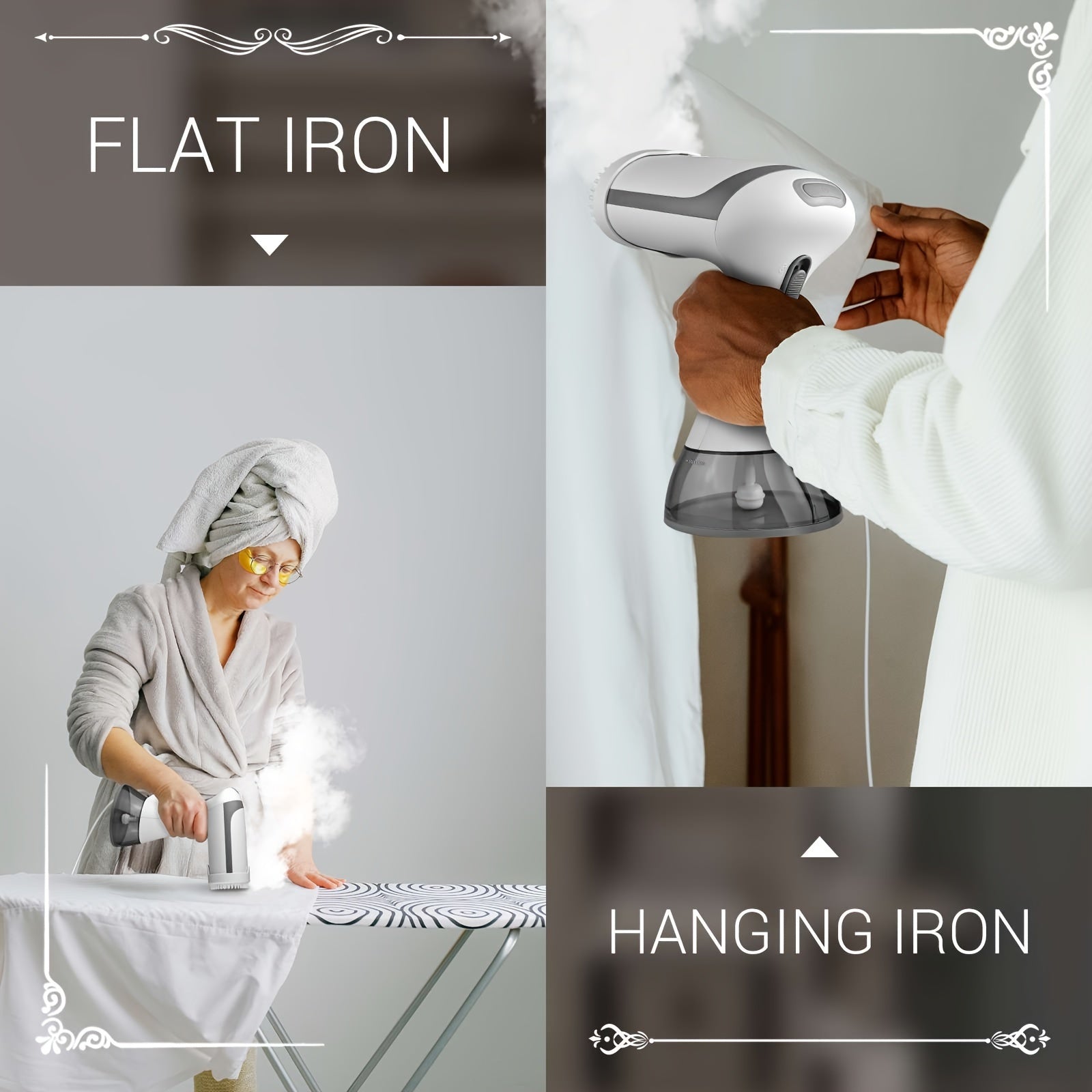 Handheld Travel Garment Steamer with Detachable Water Tank for Home and Travel Use