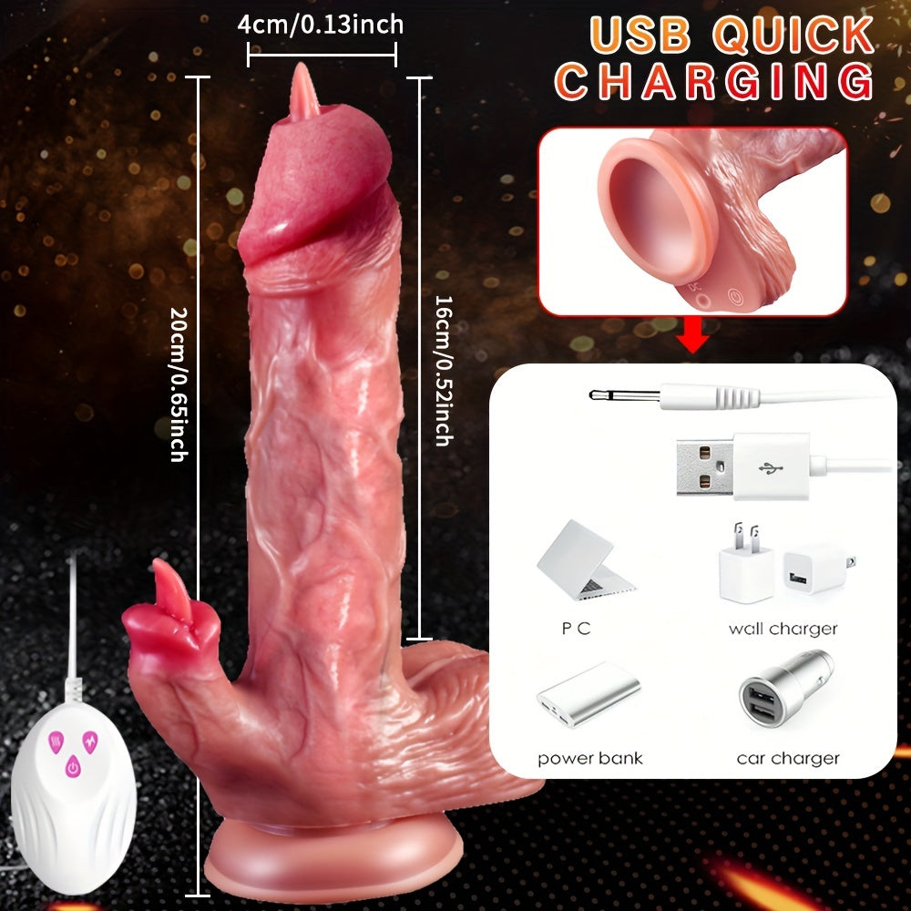 Female Masturbator Realistic Insertable Vibrating Dildo with 9 Modes