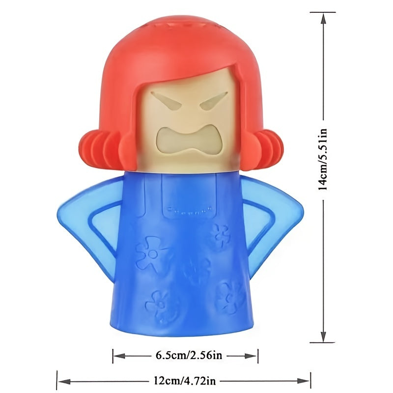 Microwave Cleaner Spray with Angry Mom Design for Grease and Stain Removal from Plastic Surfaces