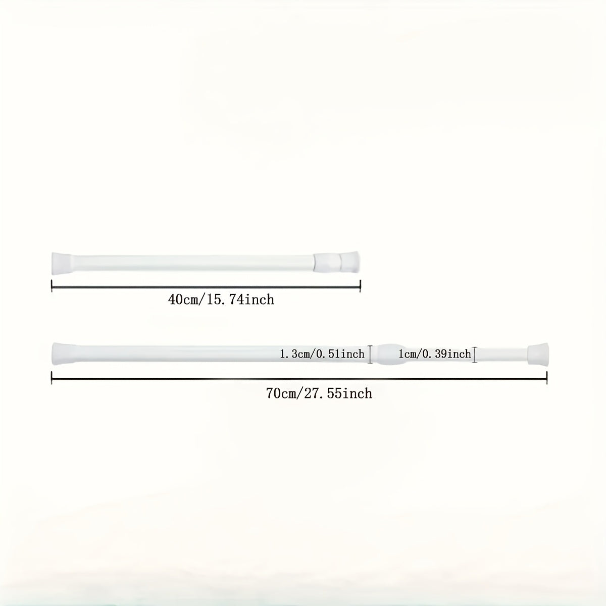 Adjustable Alloy Shower Rod No Drill Extendable from 99cm to 191cm Bathroom Closet Kitchen