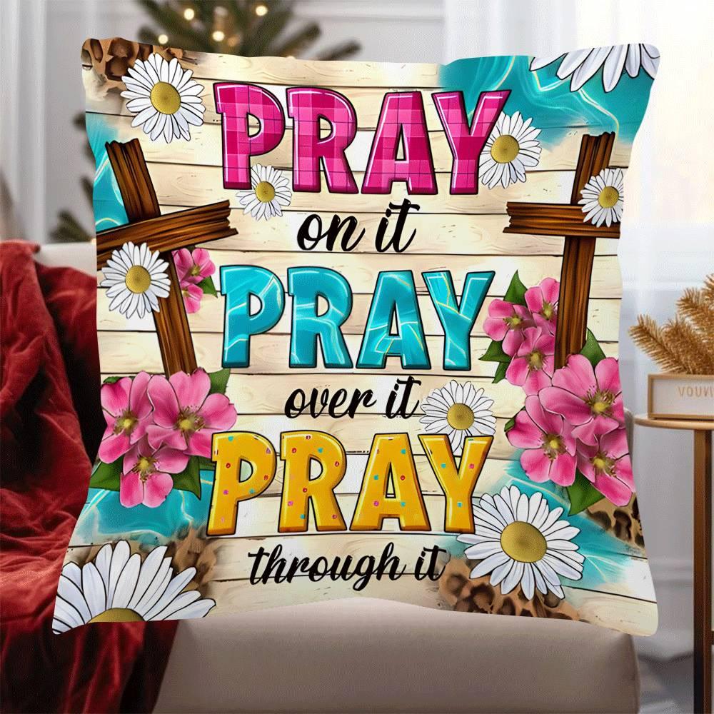 Bible Verse Pillowcase 18x18 Inch Square Home Decor Zipper Closure Pillow Core Not Included