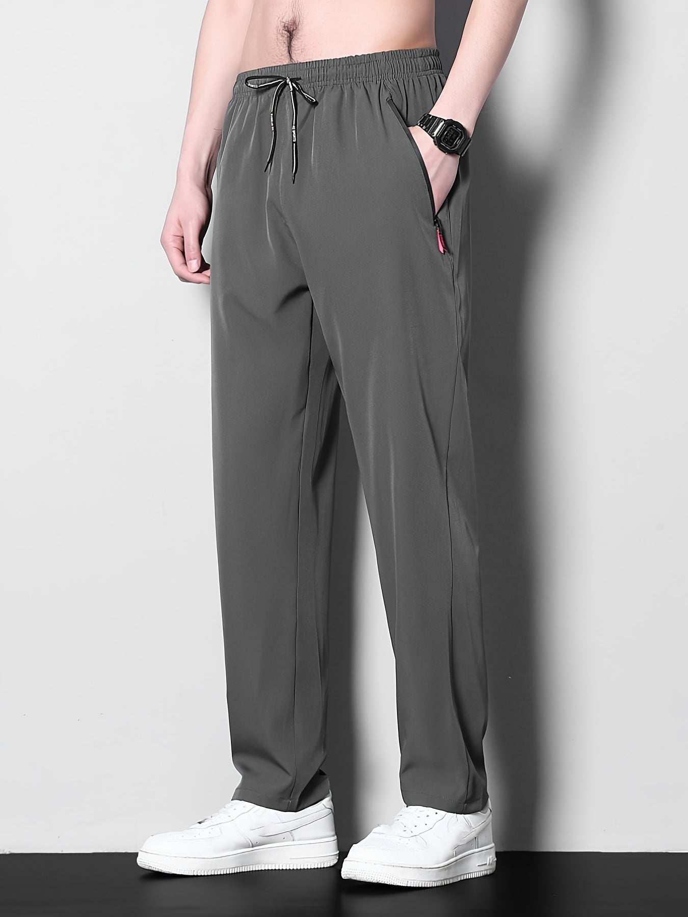 Erkaklar uchun Katta O'lchamli Tasodifiy Shimlar, 3-ta, 100% Polyester, Bir xil Rang, Zipper Tafsilotlari bilan Oddiy Fit, To'qilgan Matolar, Biroz Cho'ziladigan, 120g/m², Bahor/Yoz - Turli Ranglar