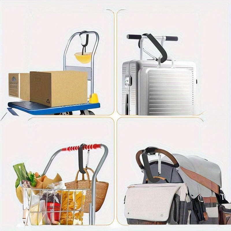 Heavy-Duty Stroller Hook 16cm with Large Metal Clip for Bag Hanging and Secure Attachment