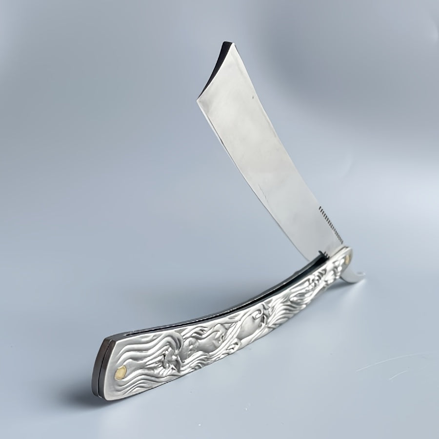 Men Stainless Steel Straight Edge Razor for Home and Salon Use