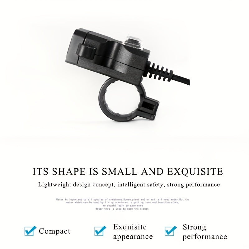 Motorcycle Handlebar Dual USB Charger With Mirror Mount Switch 12V 24V