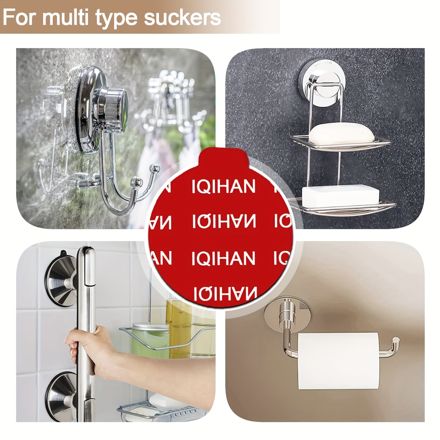 Комплект из 4 круглых клейких самоклеящихся подушечек для крепления на приборную панель автомобиля, 70 мм, термостойкие самоклеящиеся наклейки