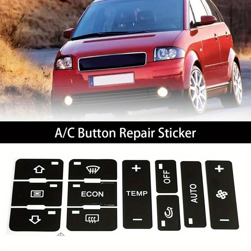 Наклейки на автомобильные кнопки кондиционера для Audi A3 8L A2 интерьера