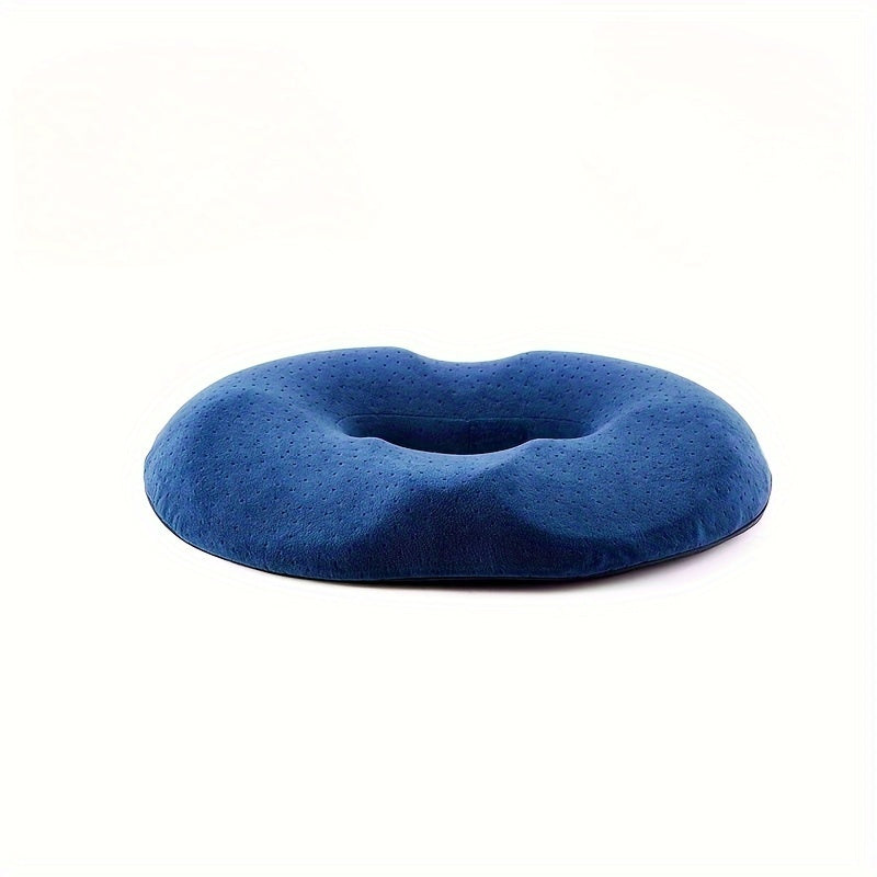 Memory Foam Seat Cushion Oval Blue Support for Office Car Yoga