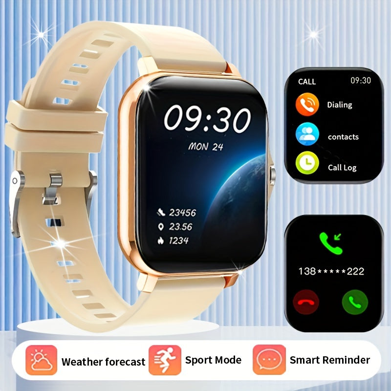 Large Silicone Smartwatch 4.65cm Wireless Calling Sports Tracker Compatible with iPhone Android